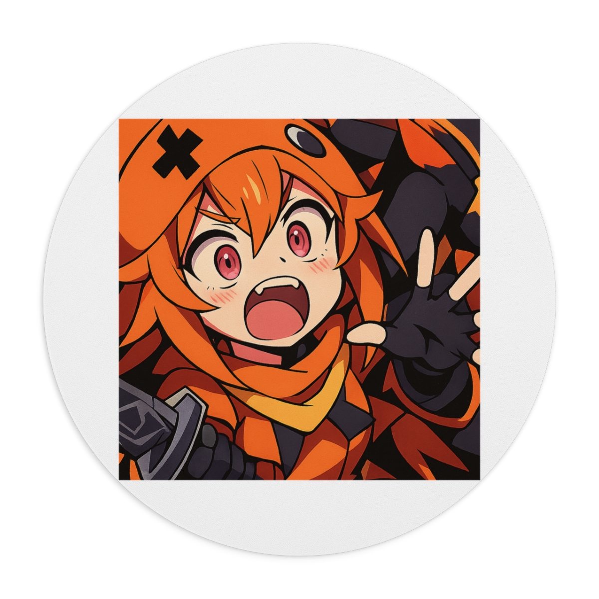 Vibrant Anime Fiery Aura Character Mousepad