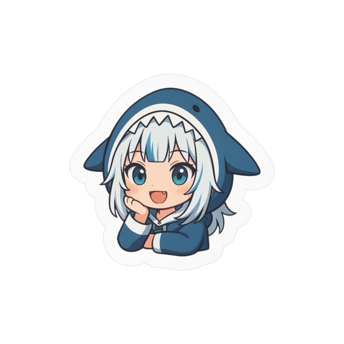 Cute Gawr Gura Shark Girl Sticker | Adorable Vinyl Decal
