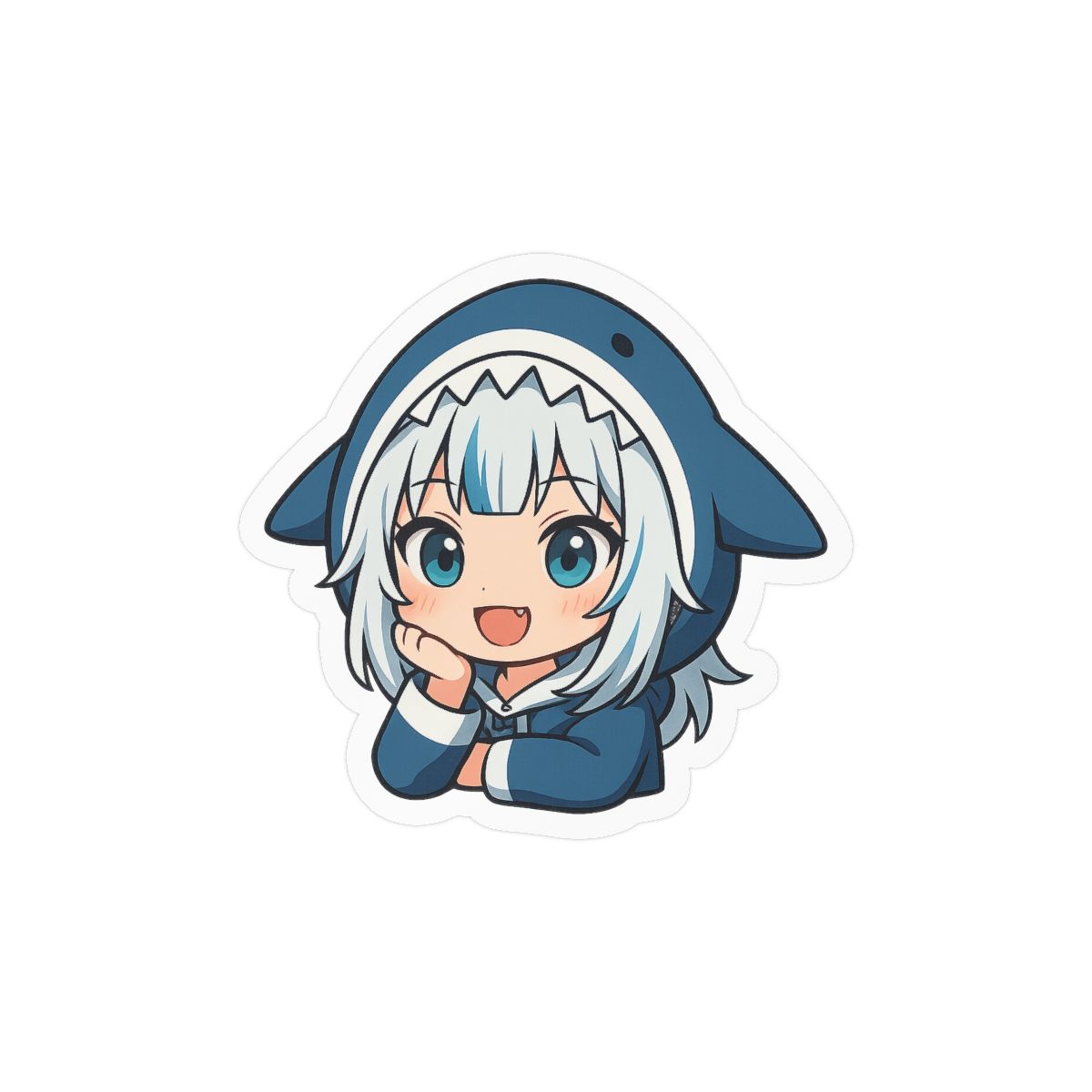 Cute Gawr Gura Shark Girl Sticker | Adorable Vinyl Decal - alternate angle 2, merchandise