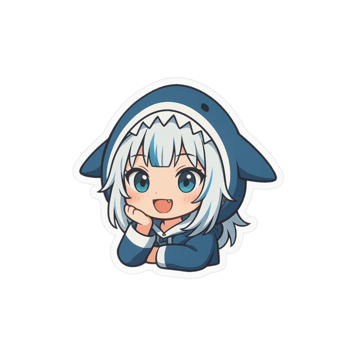 Cute Gawr Gura Shark Girl Sticker | Adorable Vinyl Decal