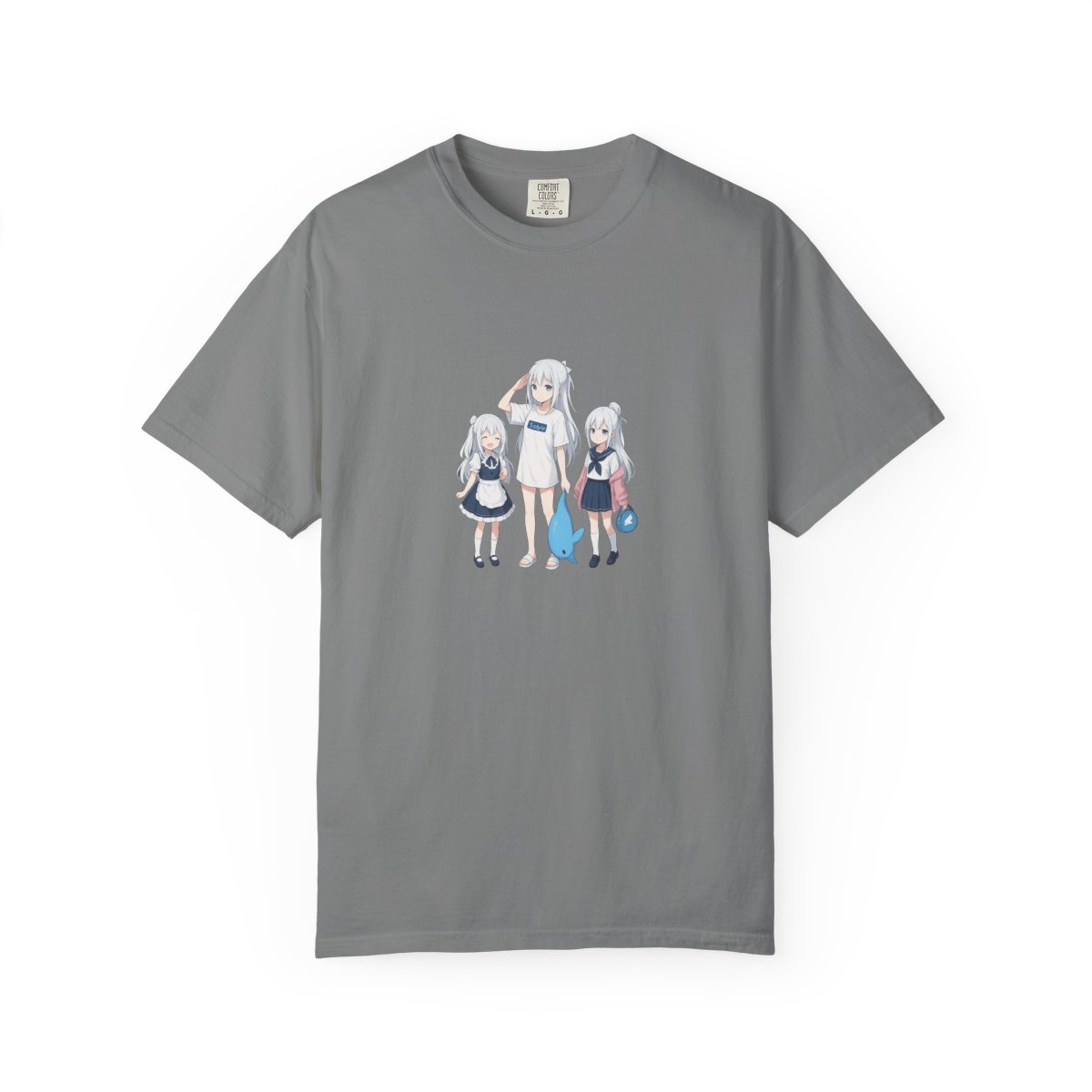 Chibi Anime Girls Long White Hair Kawaii Dress - alternate angle 4, merchandise