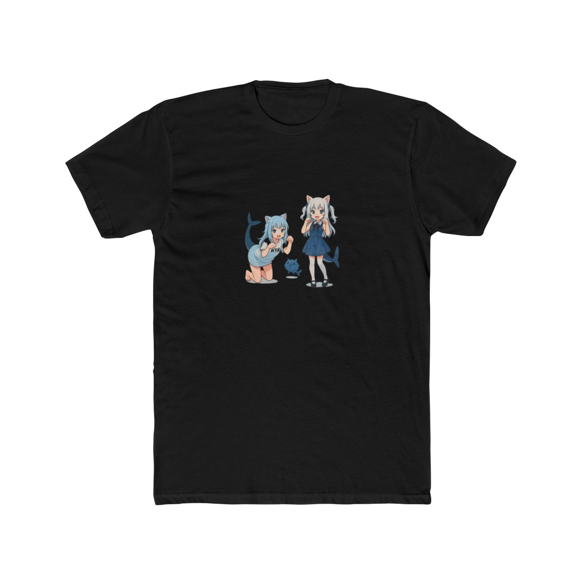 Kawaii Anime Cat Shark Girls Nya Print Dress - alternate angle 3, merchandise