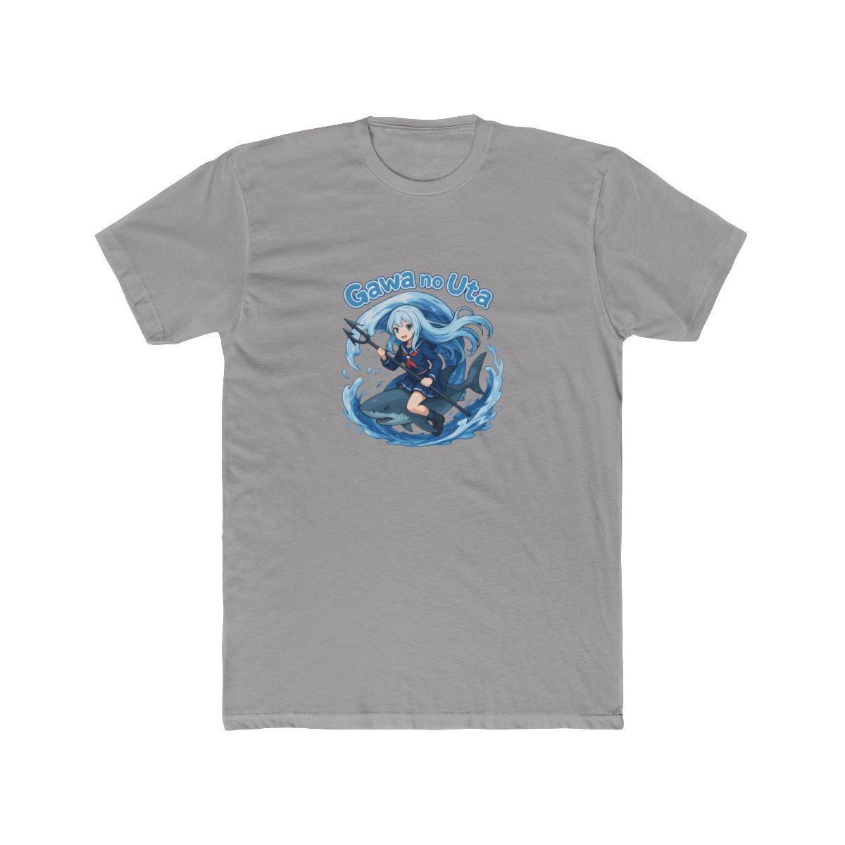Gawa no Uta Blue-Haired Shark Rider T Shirt - alternate angle 2, merchandise