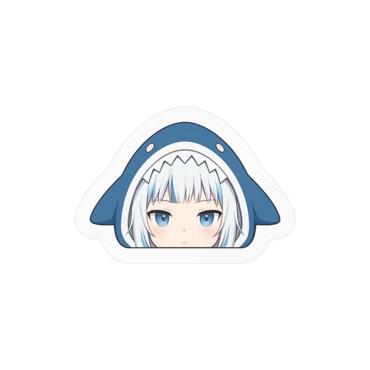 Gawr Gura Chibi Shark Peeker Sticker Kiss-Cut Vinyl Decal | Car Laptop