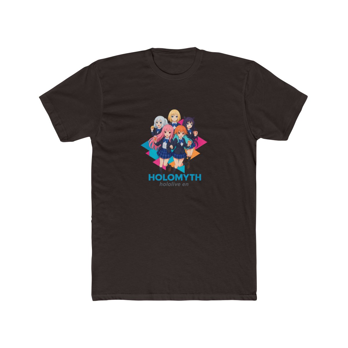 Hololive EN - All Holomyth (Gawr Gura, Watson Amelia, Takanashi Kiara, Ninomae Ina'nis and Mori Call T-Shirt - alternate angle 3, merchandise