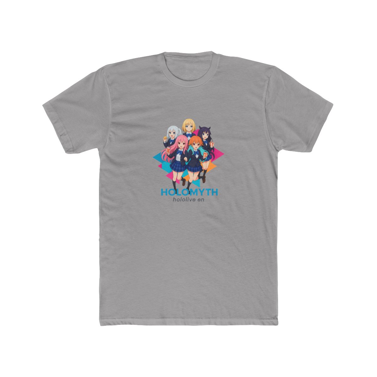 Hololive EN - All Holomyth (Gawr Gura, Watson Amelia, Takanashi Kiara, Ninomae Ina'nis and Mori Call T-Shirt - alternate angle 2, merchandise