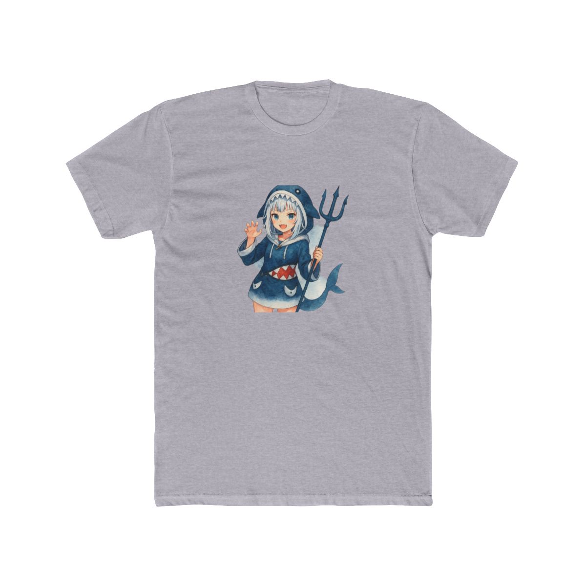 Gawr Gura Anime Watercolor T-Shirt - alternate angle 5, merchandise
