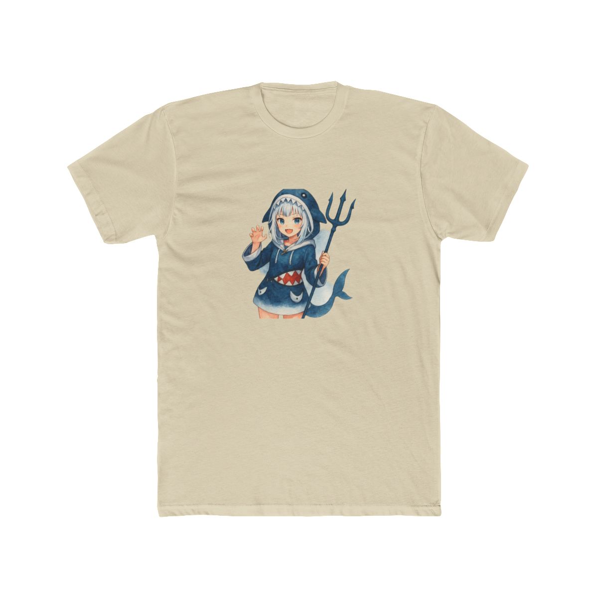 Gawr Gura Anime Watercolor T-Shirt - alternate angle 4, merchandise