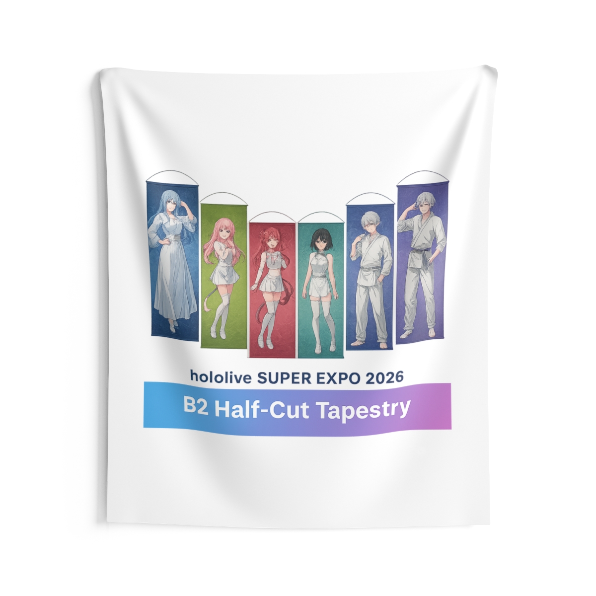 Hololive Super Expo 2026 Vibrant Half-Cut Tapestry - VTuber Fan Wall Decor - alternate angle 5, merchandise
