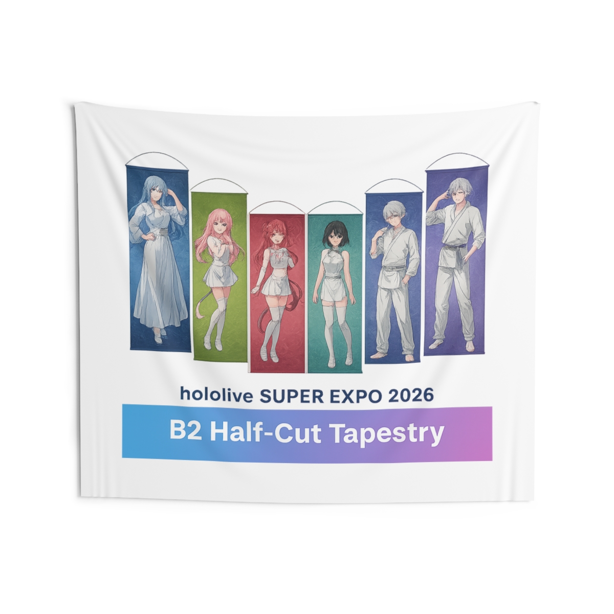 Hololive Super Expo 2026 Vibrant Half-Cut Tapestry - VTuber Fan Wall Decor - alternate angle 4, merchandise