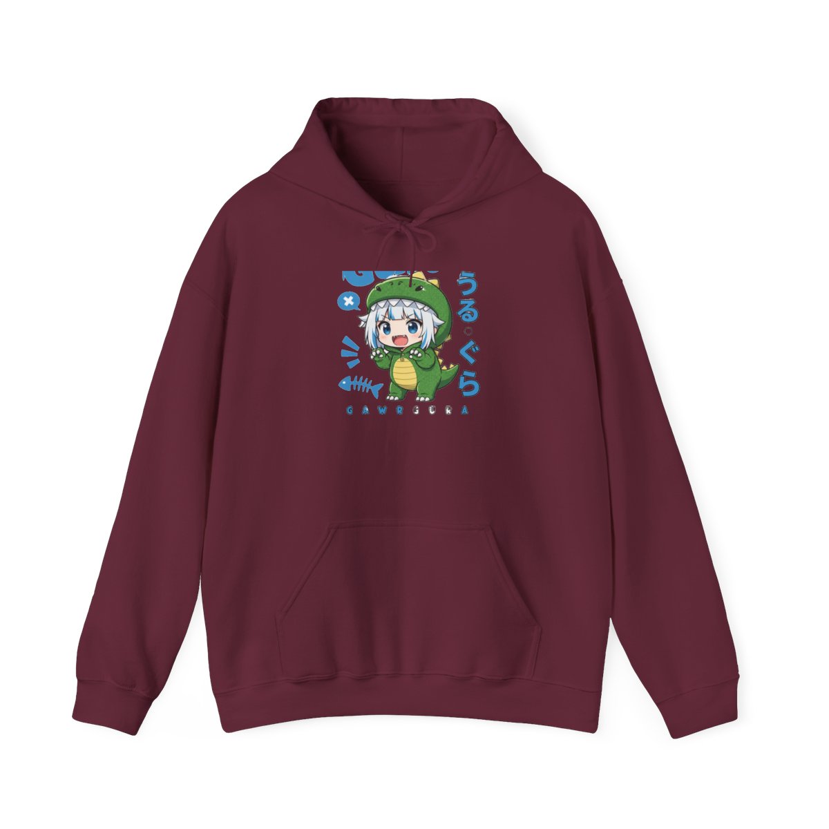 Gawr Gura Chibi Dinosaur Costume | Cute Hololive Shark VTuber Fan Art - alternate angle 3, merchandise