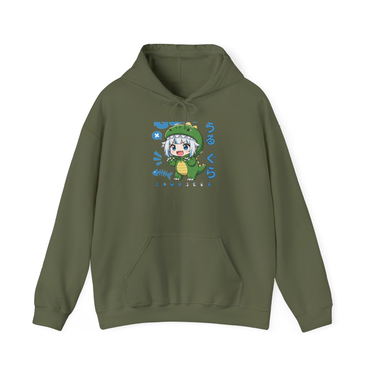 Gawr Gura Chibi Dinosaur Costume | Cute Hololive Shark VTuber Fan Art - alternate angle 4, merchandise
