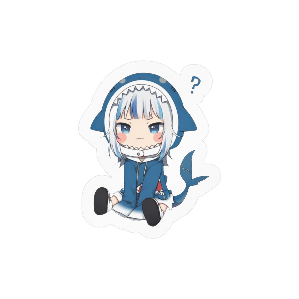 Gawr Gura Cute Shark Girl Sticker | Adorable Vinyl Decal