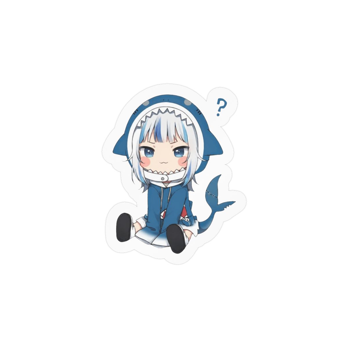 Gawr Gura Cute Shark Girl Sticker | Adorable Vinyl Decal - alternate angle 1, merchandise