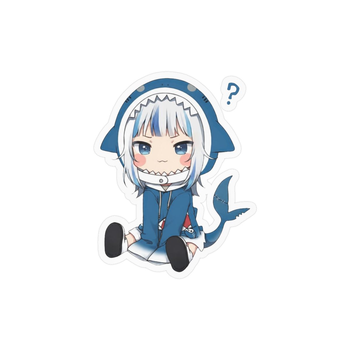 Gawr Gura Cute Shark Girl Sticker | Adorable Vinyl Decal - alternate angle 3, merchandise