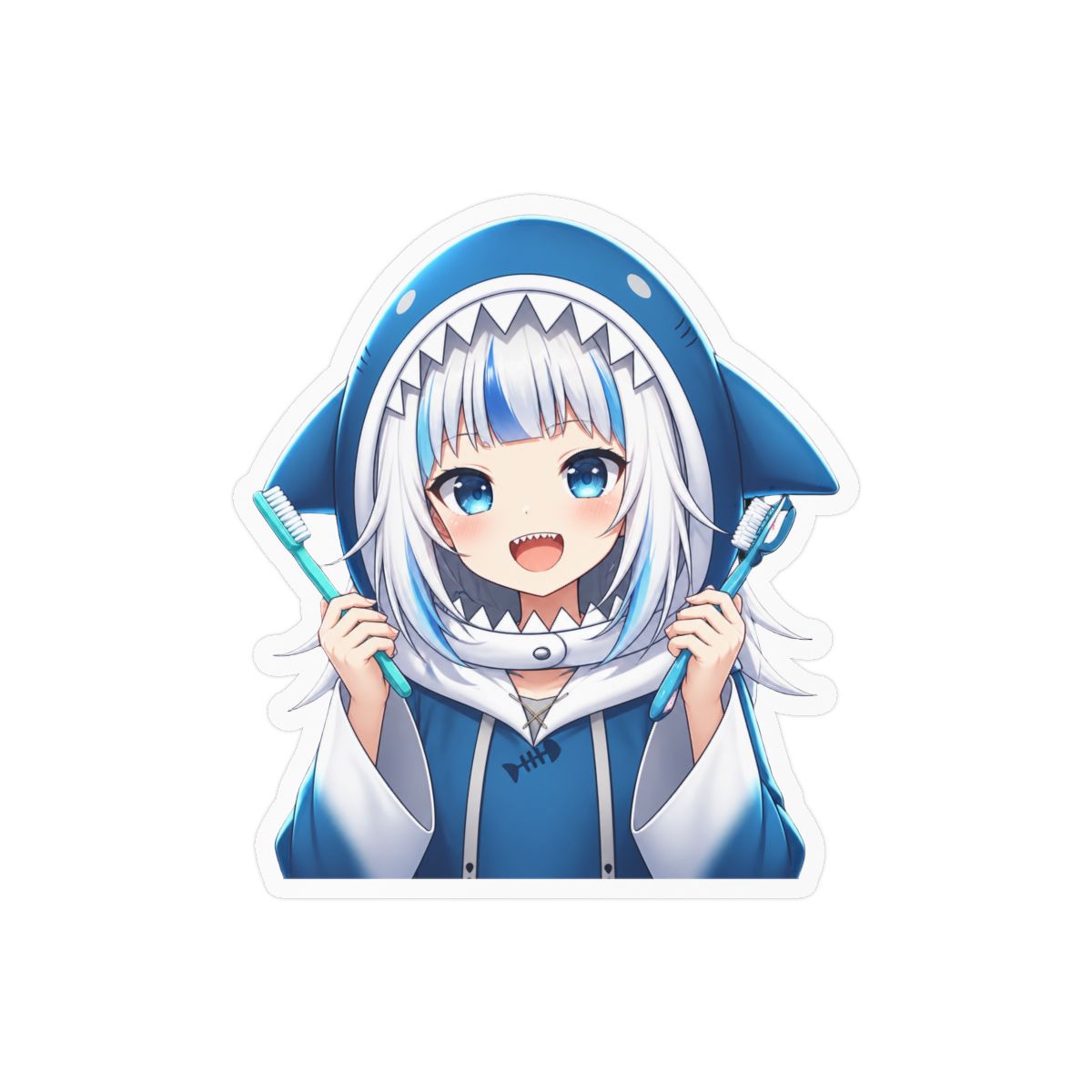 Gawr Gura Cute Shark VTuber Sticker Vinyl Decal - alternate angle 3, merchandise