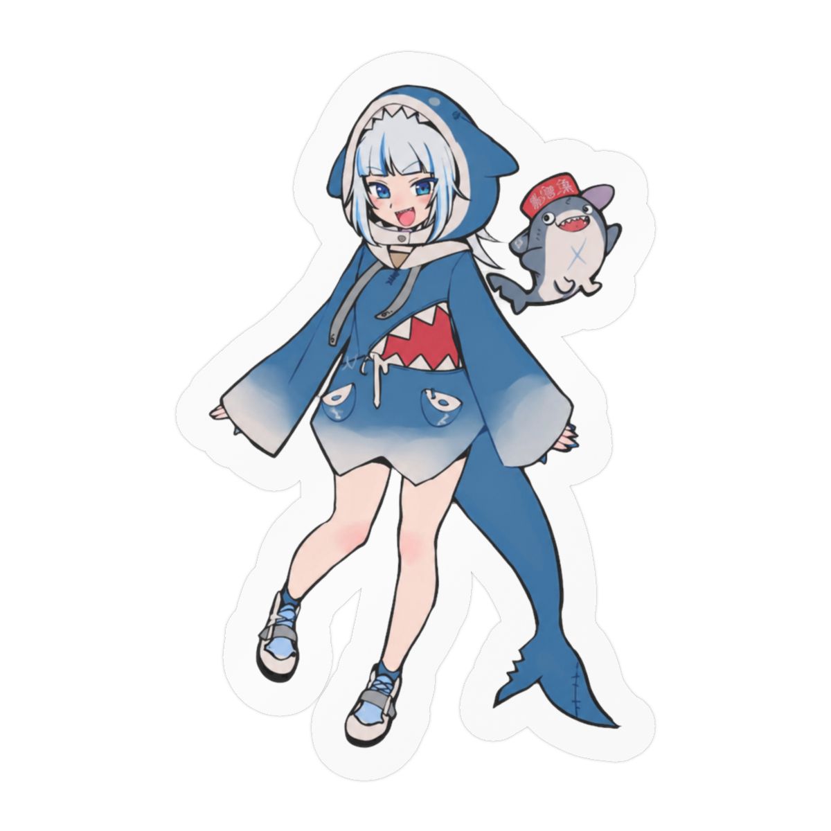 Gawr Gura x Bloop Kawaii Sticker | Cute Vinyl Decal