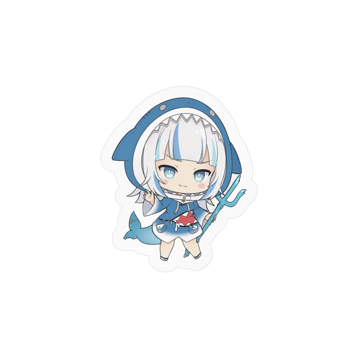 Gawr Gura Cute Shark VTuber Stickers | Adorable Vinyl Decals - alternate angle 1, merchandise
