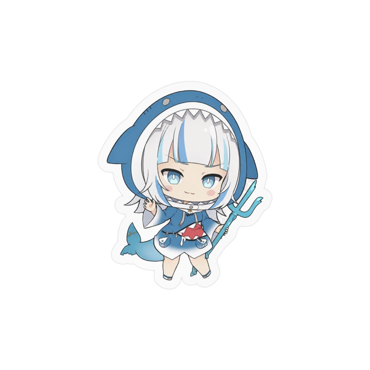 Gawr Gura Cute Shark VTuber Stickers | Adorable Vinyl Decals - alternate angle 2, merchandise