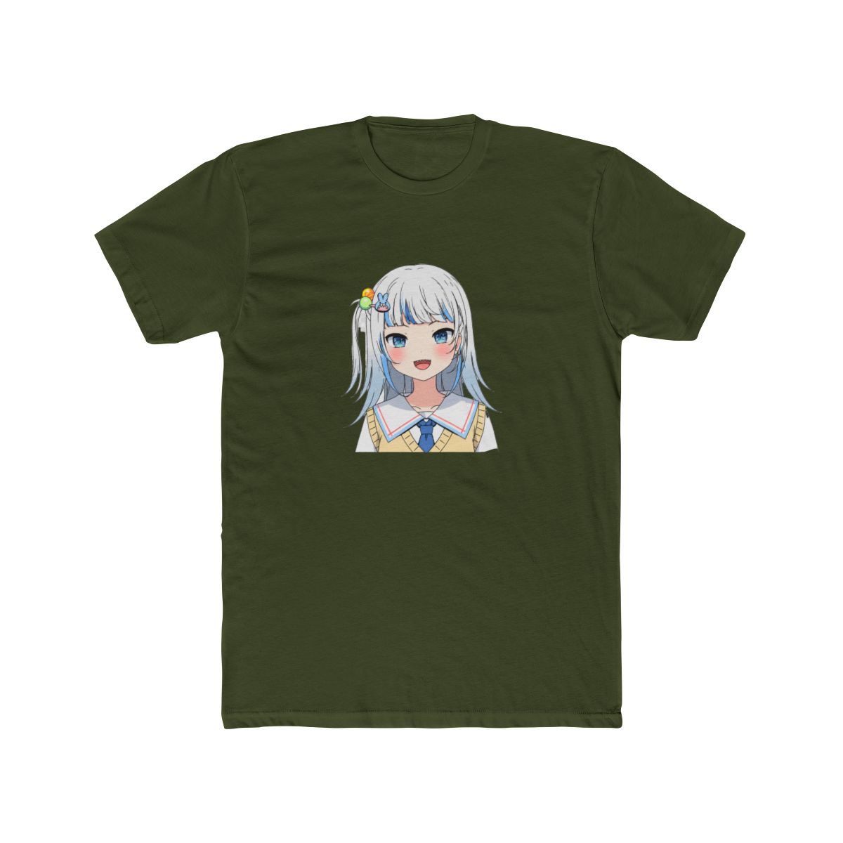 Gawr Gura in School Uniform T-Shirt - alternate angle 4, merchandise