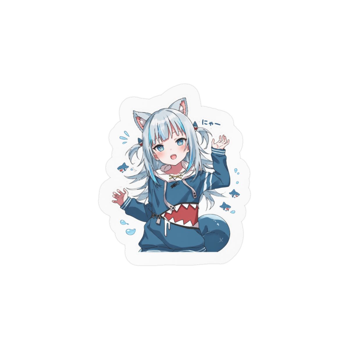 Gawr Gura Adorable Shark Girl Sticker | Cute Vinyl Decal - alternate angle 1, merchandise
