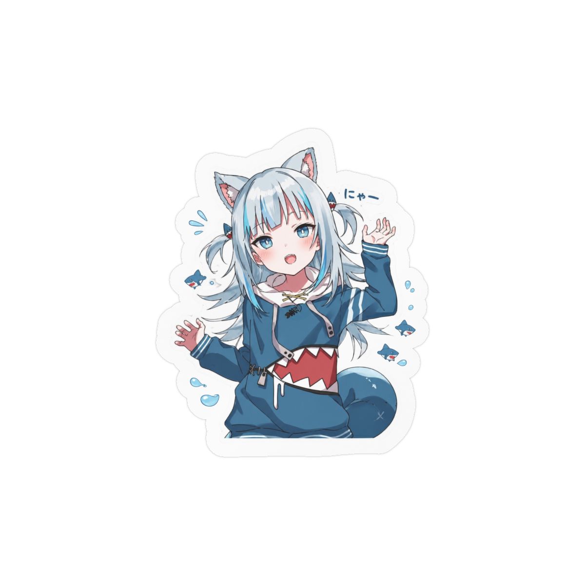 Gawr Gura Adorable Shark Girl Sticker | Cute Vinyl Decal - alternate angle 2, merchandise
