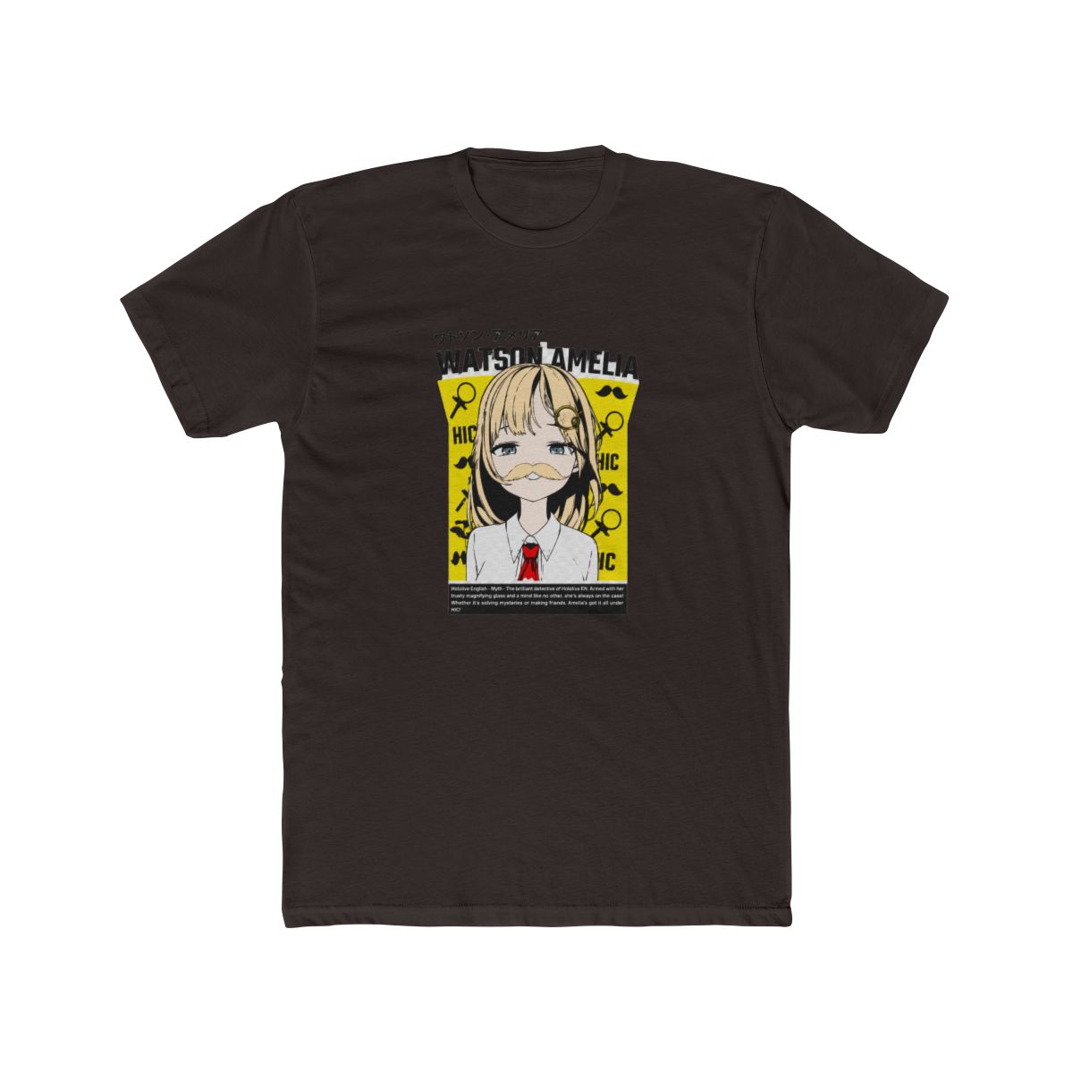 Hololive EN Amelia Watson Smug Mustache T-Shirt