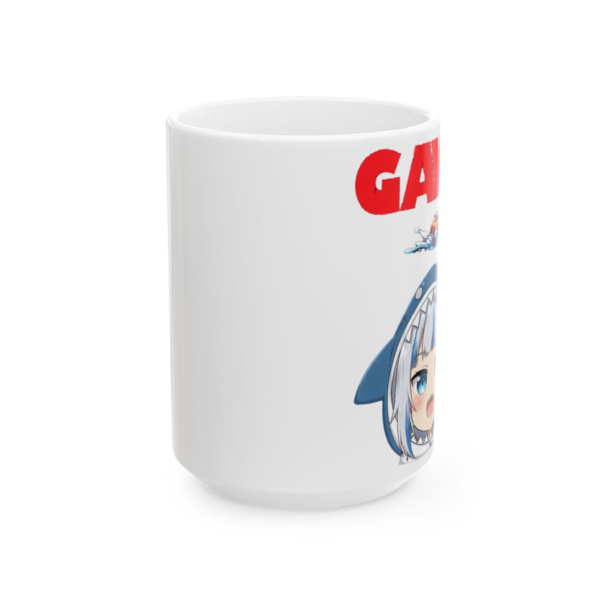 Hololive EN - Gawr Gura Parody Coffee Mug - alternate angle 2, merchandise