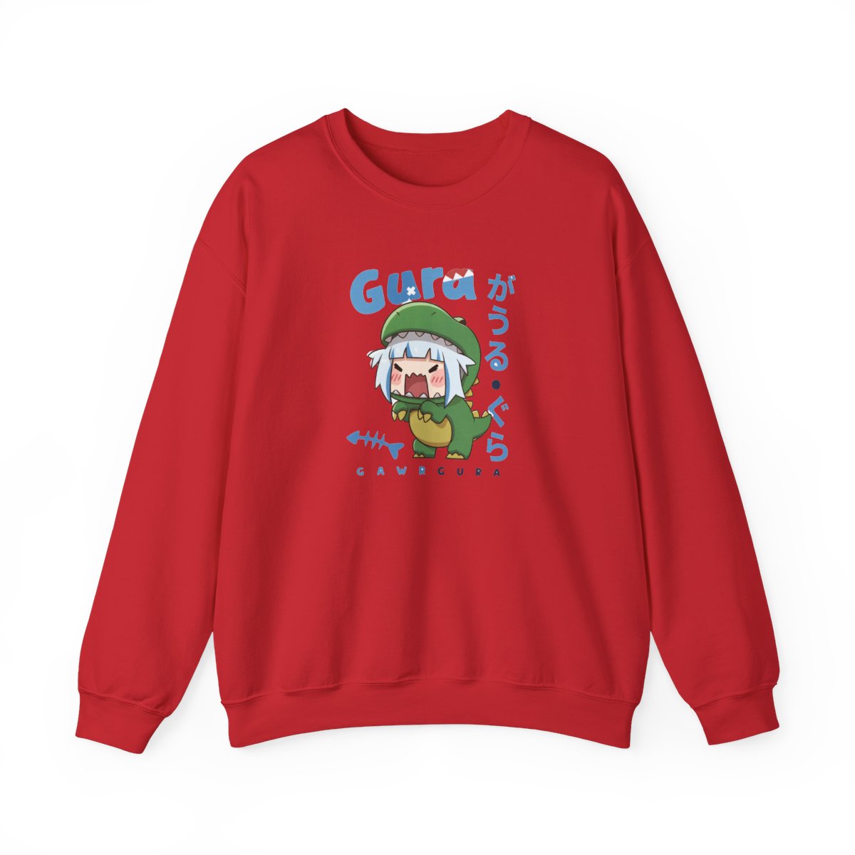 Gawr Gura Chibi Dinosaur Costume | Cute Hololive Shark VTuber Fan Art - Official Sweatshirts merchandise
