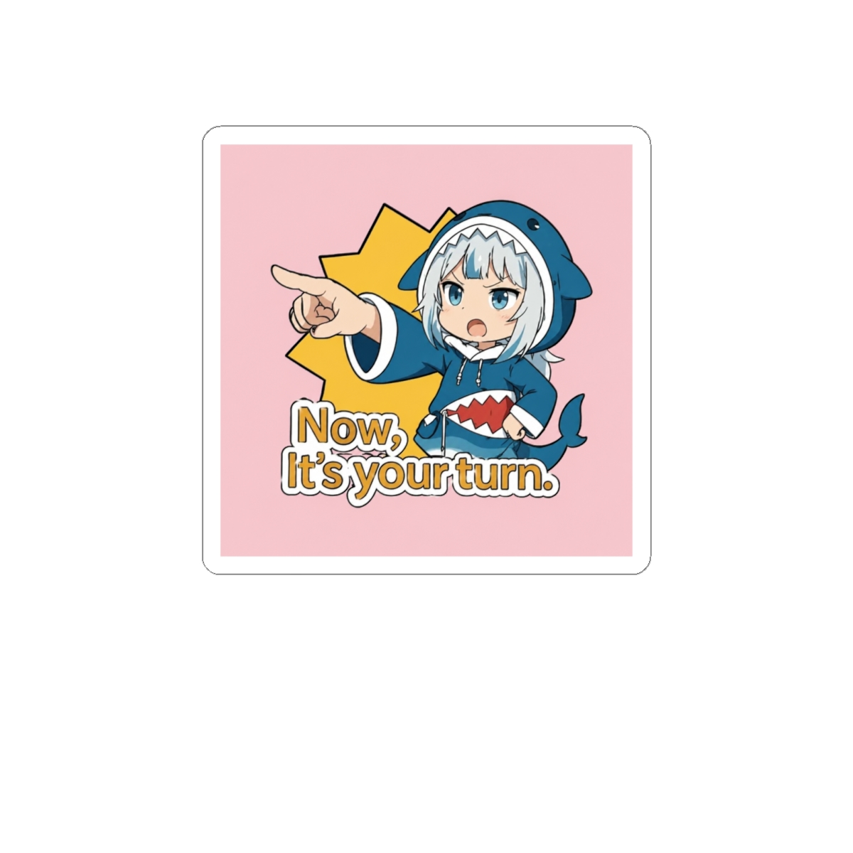 Gawr Gura Mario Party Style Sticker It's Your Turn - alternate angle 2, merchandise