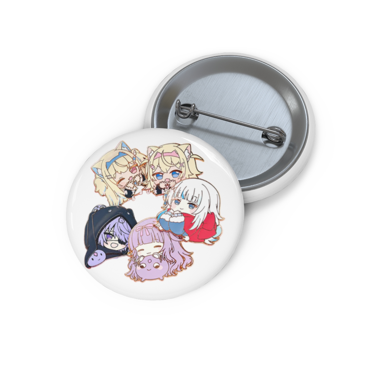 HoloEN enamel pin size 1.75 ~ 2 inch FUWAMOCO, Koseki Bijou, Ina, Gura Hololive English