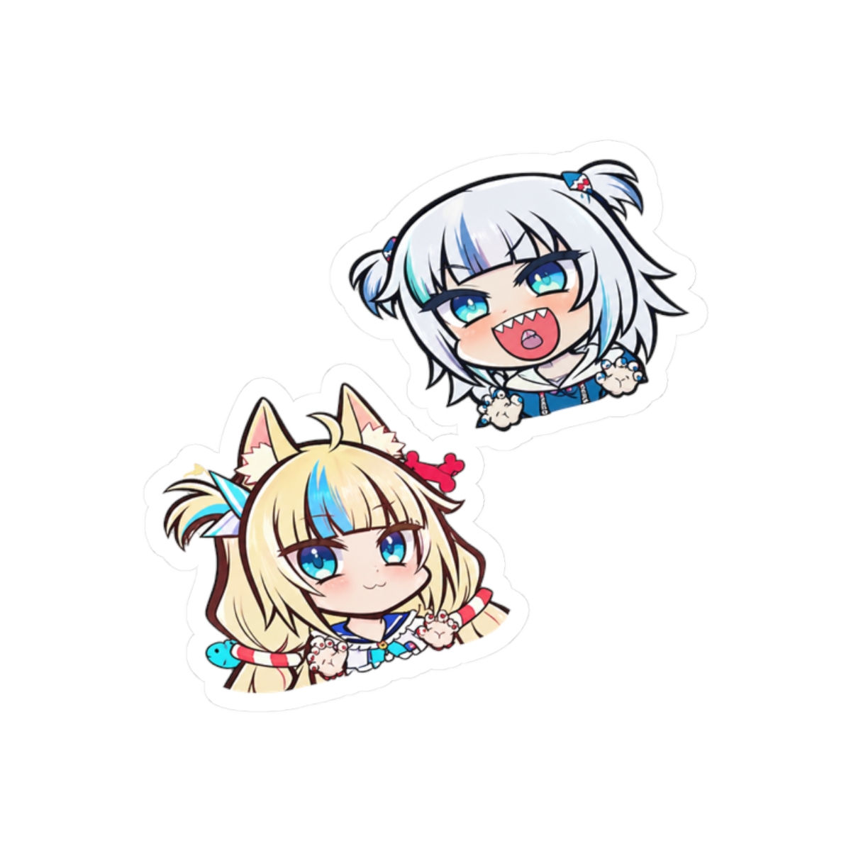Sameko Saba Gawr Gura Vtuber Chibi Die-cut Vinyl Decal Sticker - alternate angle 3, merchandise