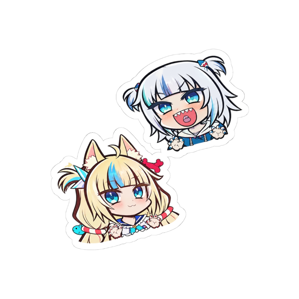 Sameko Saba Gawr Gura Vtuber Chibi Die-cut Vinyl Decal Sticker