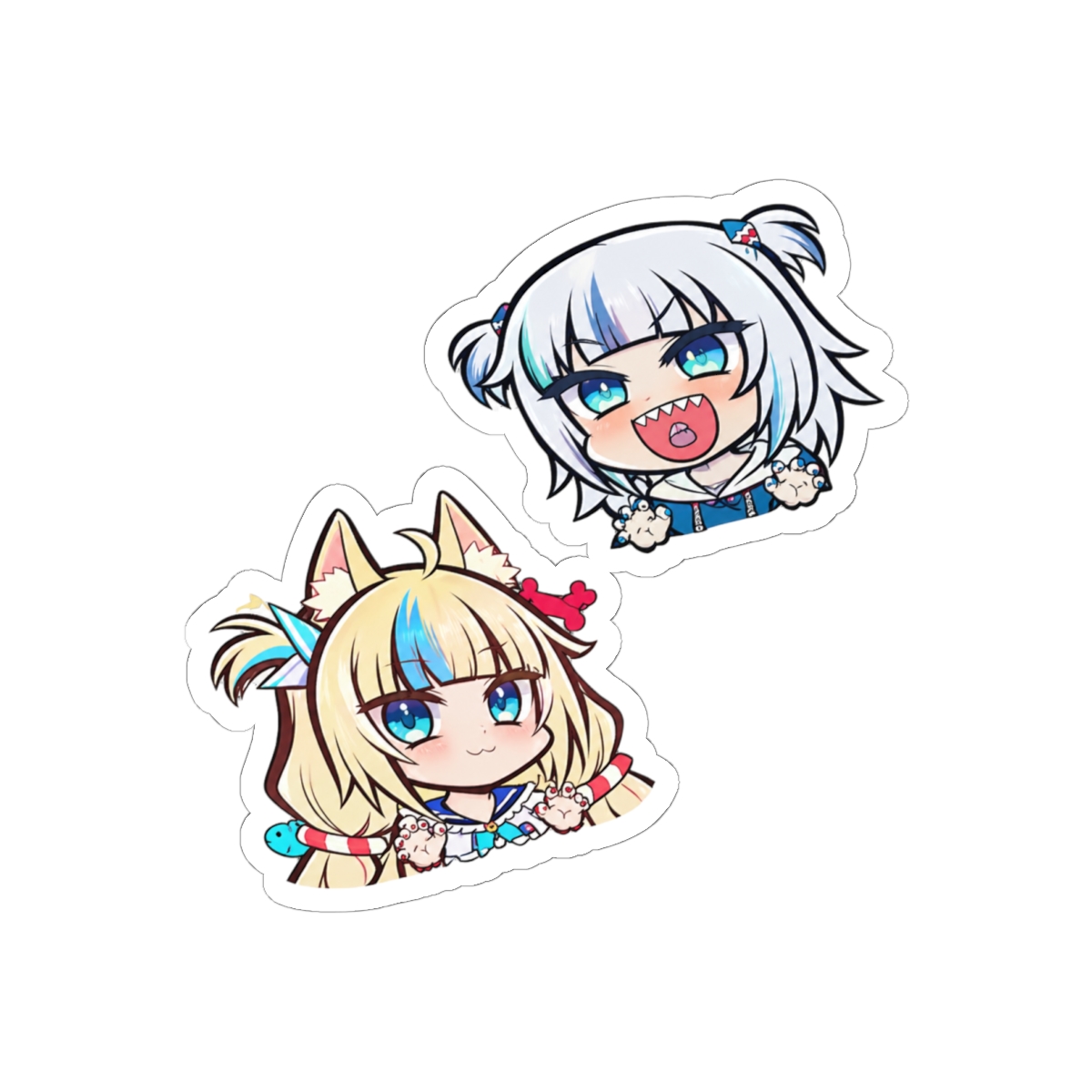 Sameko Saba Gawr Gura Vtuber Chibi Die-cut Vinyl Decal Sticker - alternate angle 2, merchandise
