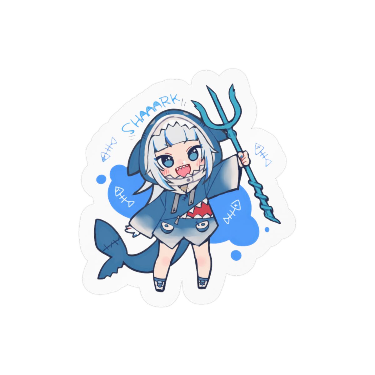 Gawr Gura Cute Shark VTuber Sticker | Adorable Vinyl Decal