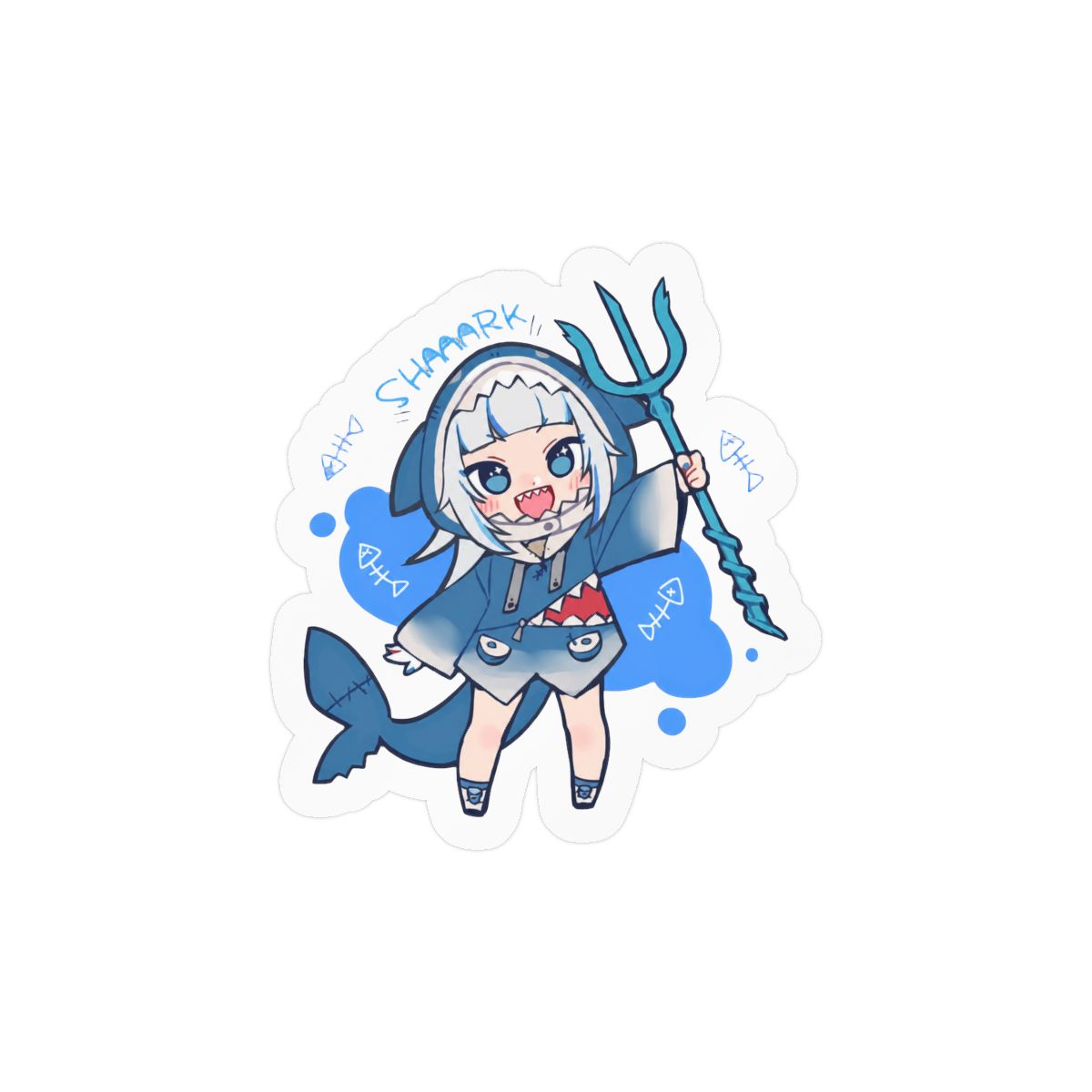 Gawr Gura Cute Shark VTuber Sticker | Adorable Vinyl Decal - alternate angle 1, merchandise