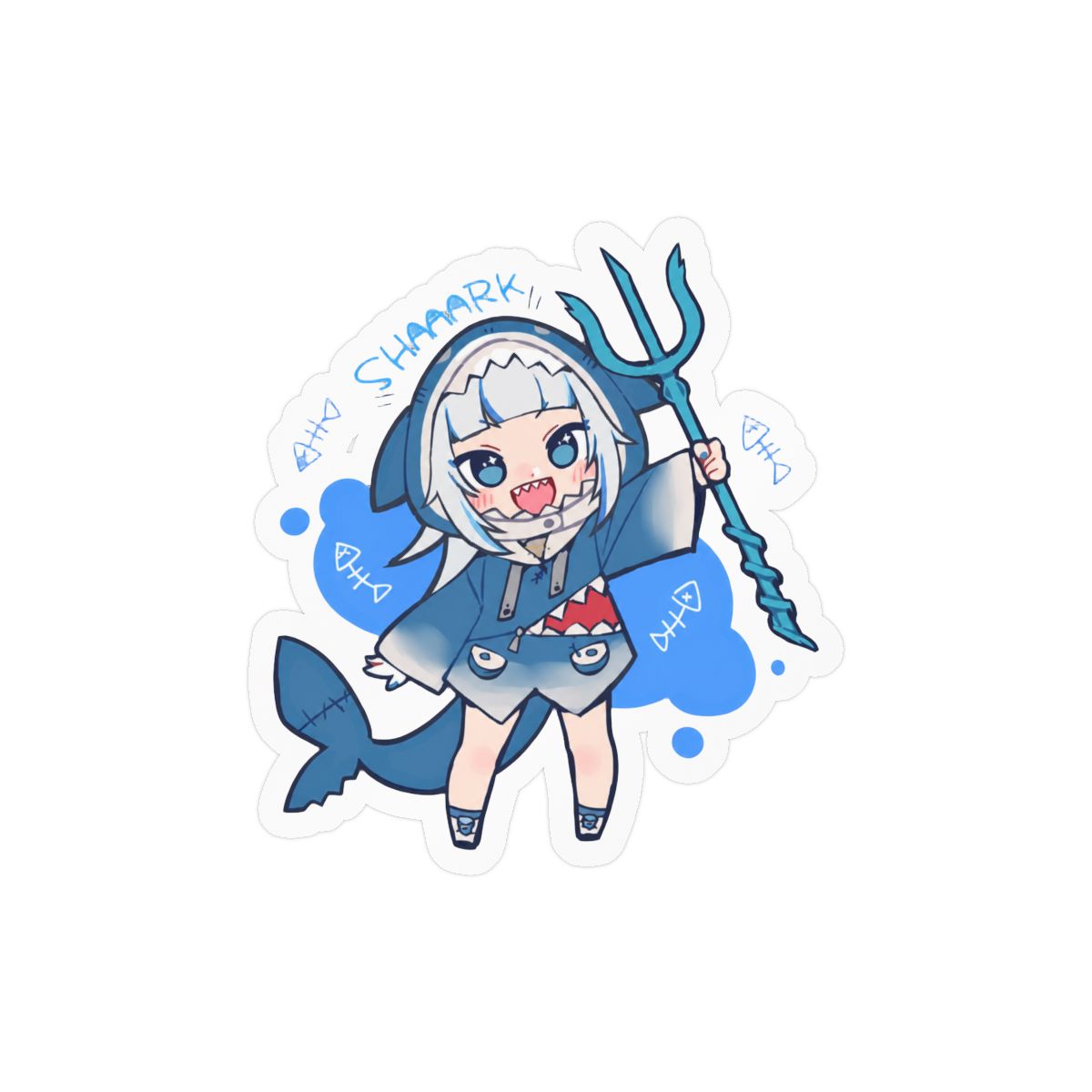 Gawr Gura Cute Shark VTuber Sticker | Adorable Vinyl Decal - alternate angle 2, merchandise