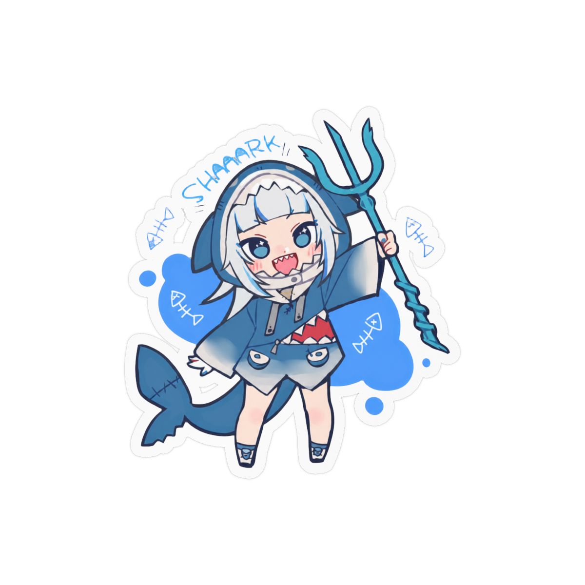 Gawr Gura Cute Shark VTuber Sticker | Adorable Vinyl Decal - alternate angle 3, merchandise