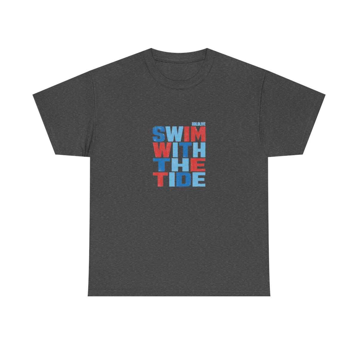 Gawr Gura & Hololive "Swim With the Tide" Unisex Tee - alternate angle 4, merchandise