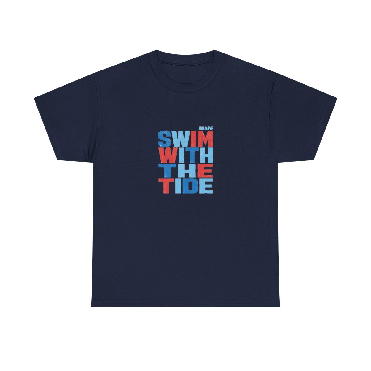 Gawr Gura & Hololive "Swim With the Tide" Unisex Tee - alternate angle 5, merchandise