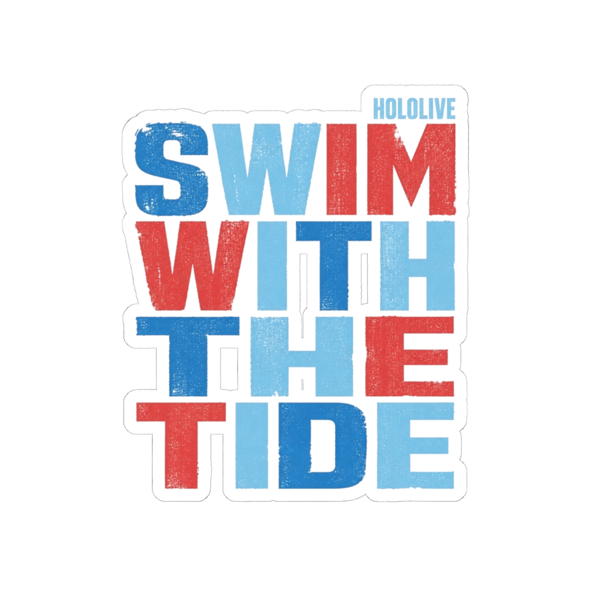 Gawr Gura & Hololive "Swim With the Tide" Sticker - alternate angle 2, merchandise
