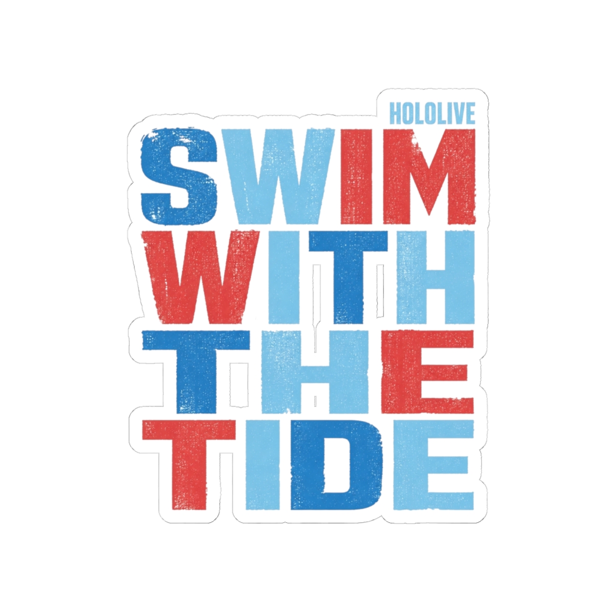 Gawr Gura & Hololive "Swim With the Tide" Sticker - alternate angle 3, merchandise