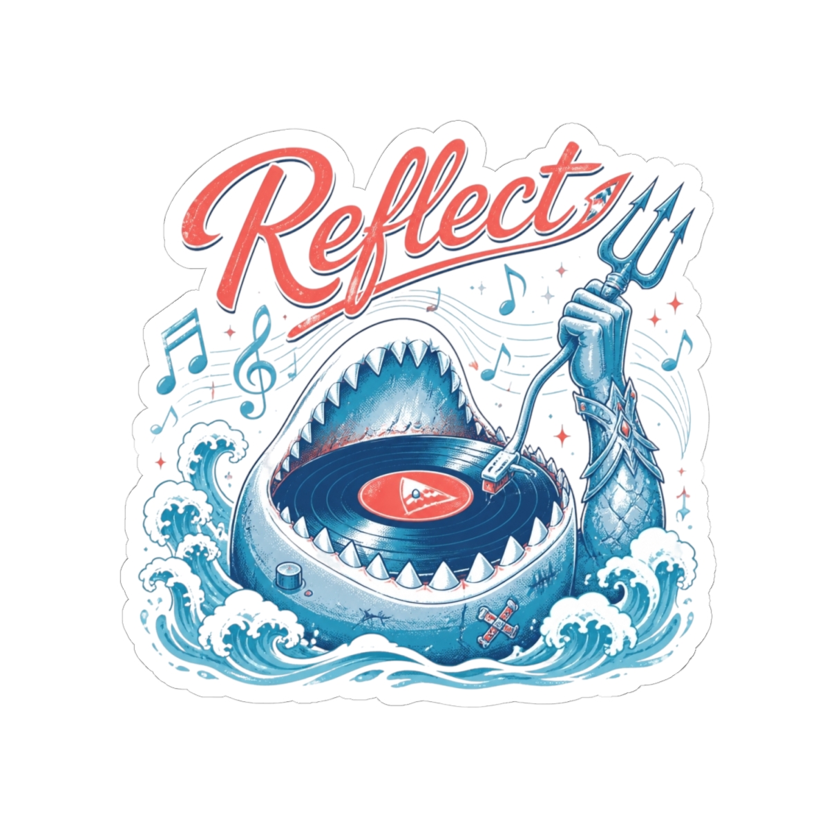 Gawr Gura & Hololive "Reflect" Sticker - alternate angle 2, merchandise