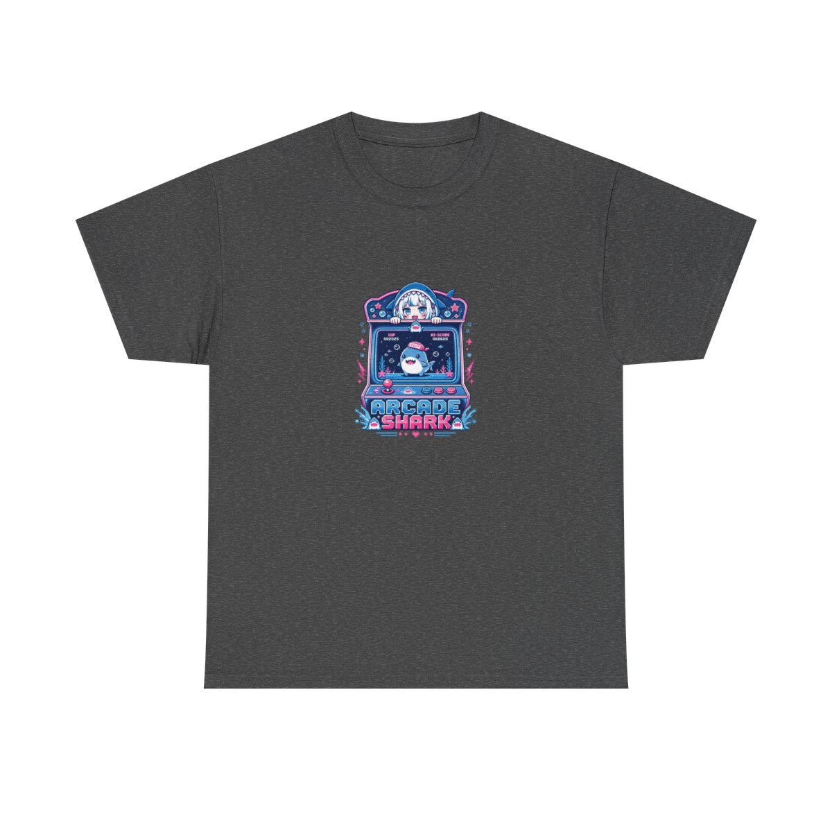 Gawr Gura & Hololive "Arcade Shark" Unisex Tee - alternate angle 4, merchandise