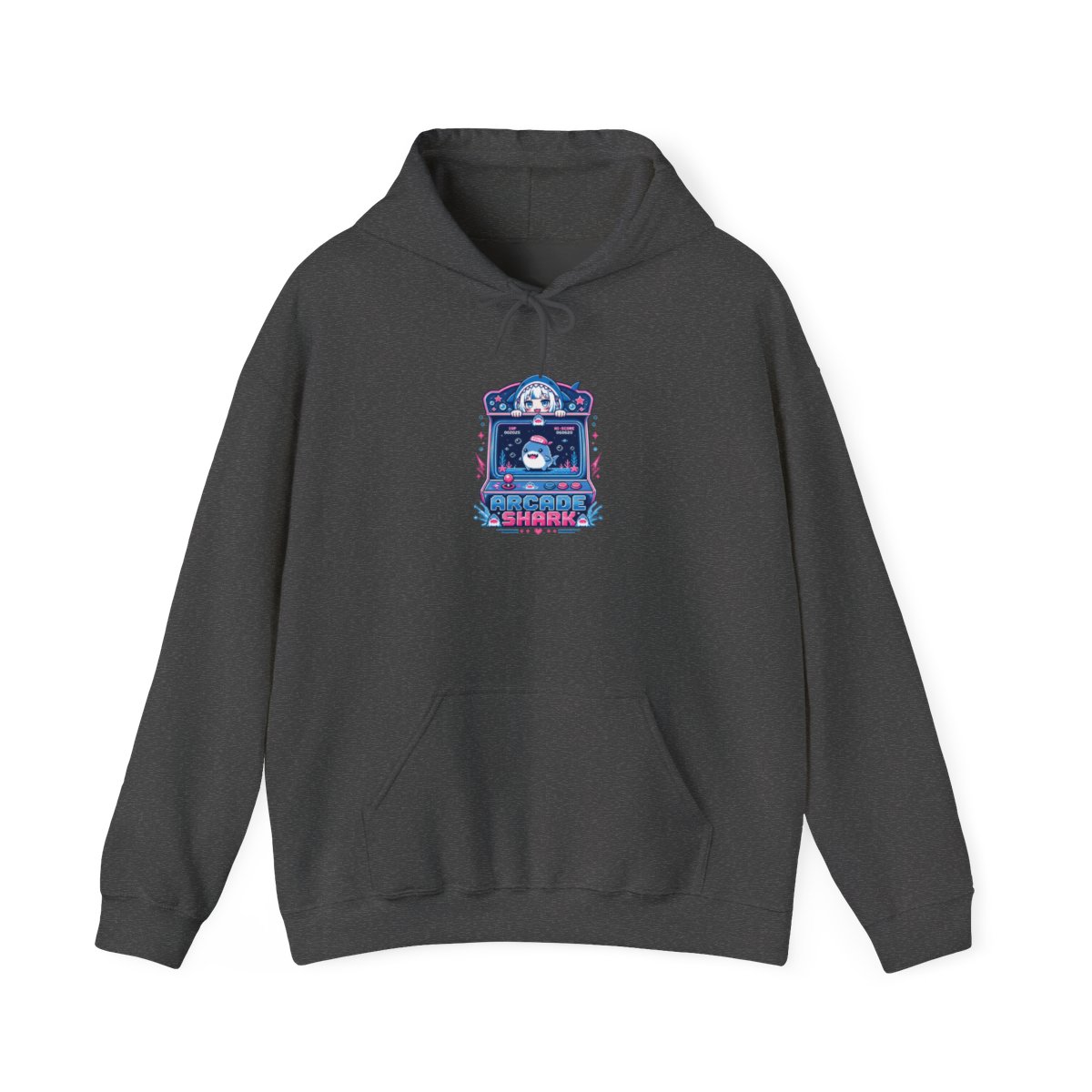 Gawr Gura & Hololive "Arcade Shark" Hoodie - alternate angle 4, merchandise