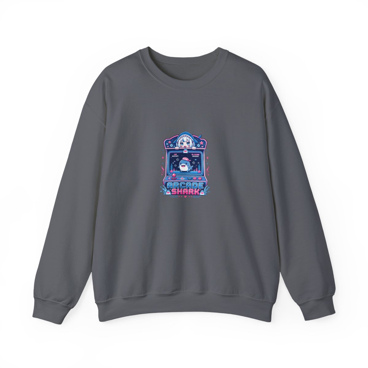Gawr Gura & Hololive "Arcade Shark" Crewneck - alternate angle 5, merchandise
