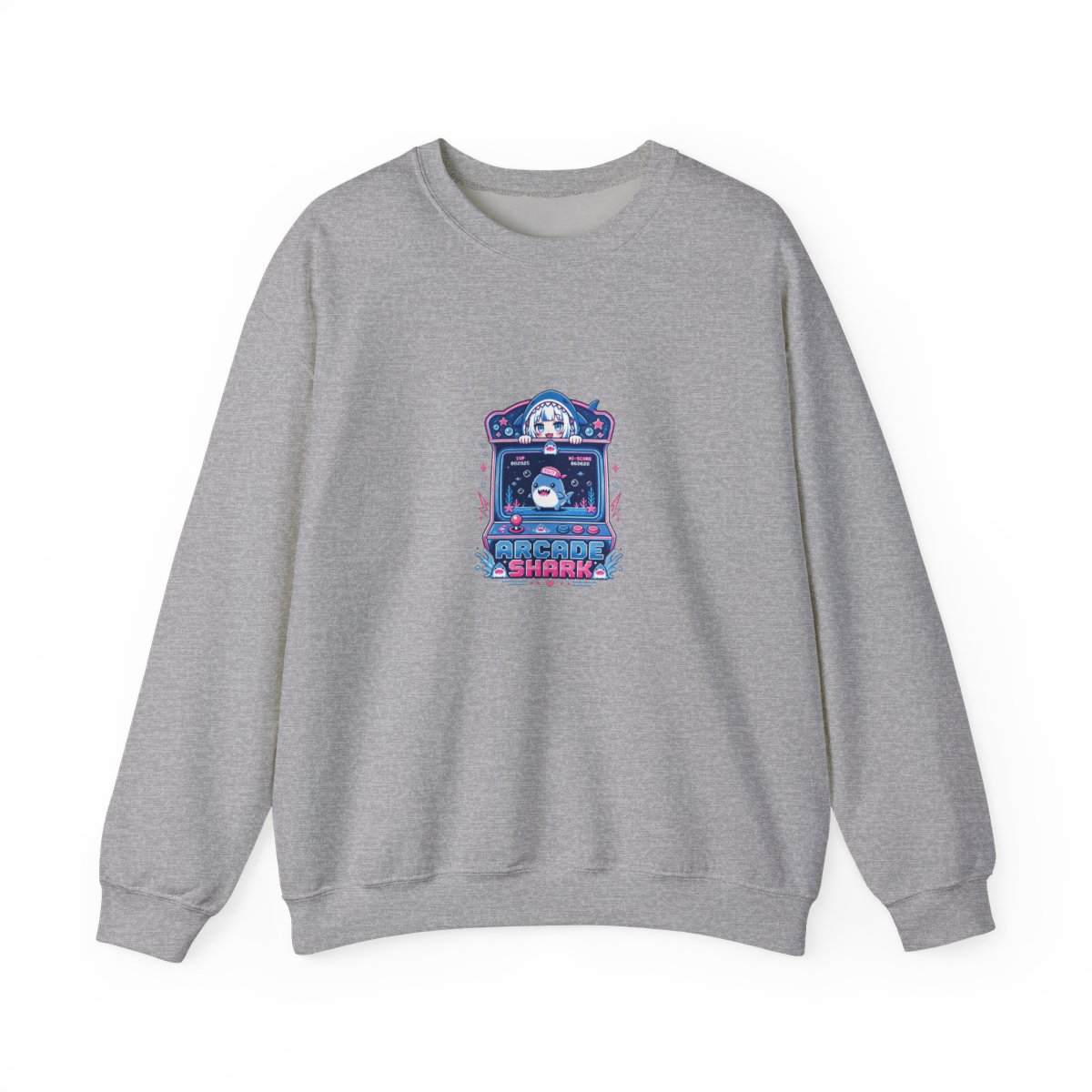 Gawr Gura & Hololive "Arcade Shark" Crewneck - alternate angle 2, merchandise