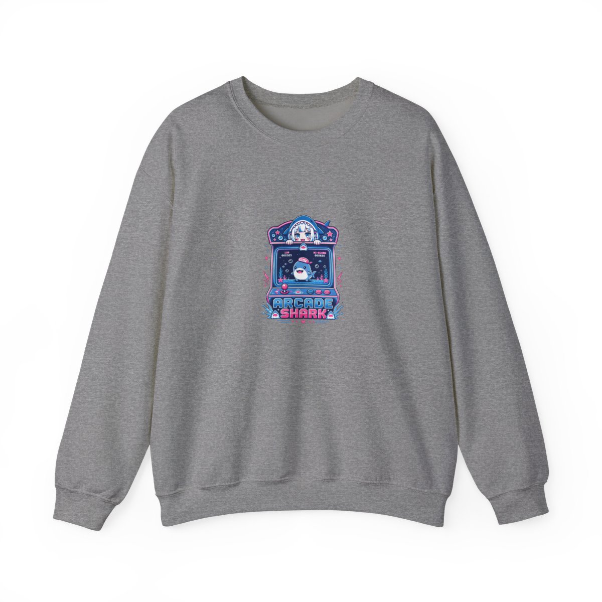 Gawr Gura & Hololive "Arcade Shark" Crewneck - alternate angle 3, merchandise