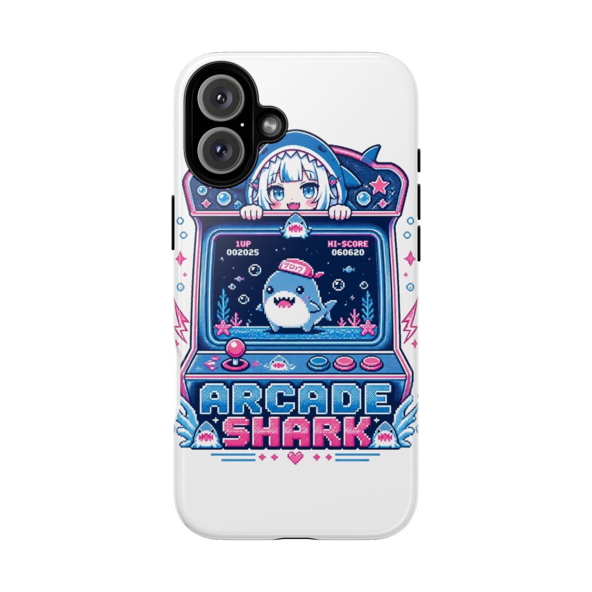 Gawr Gura & Hololive "Arcade Shark" Phone Case - alternate angle 4, merchandise