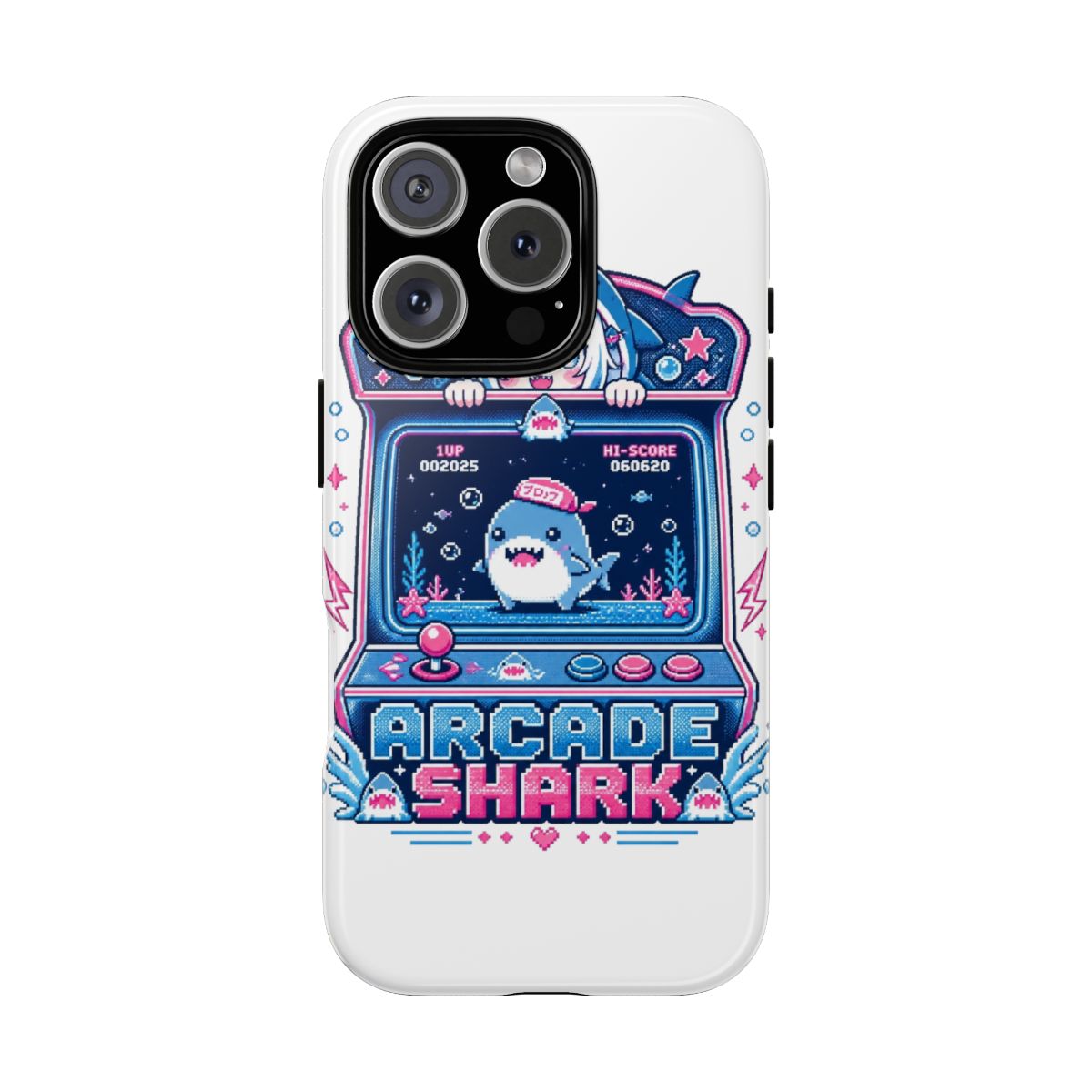Gawr Gura & Hololive "Arcade Shark" Phone Case - alternate angle 5, merchandise